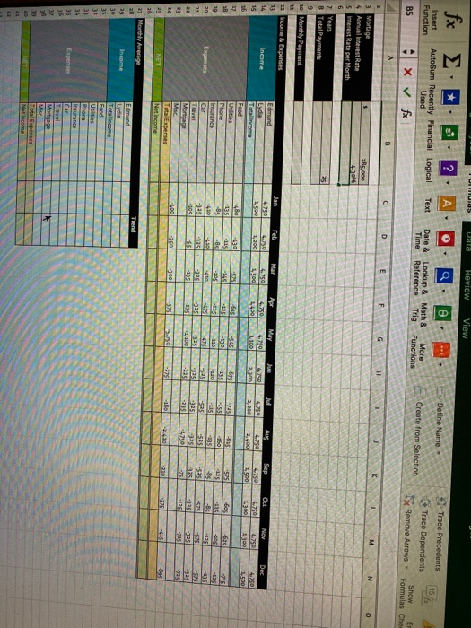  UNTUIUS Data Review View 0 Define Name Insert Function ? AutoSum