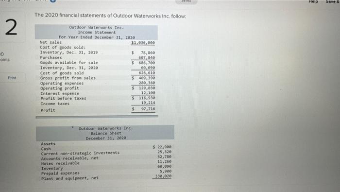  hi help me solve this question Help Save & 2 20