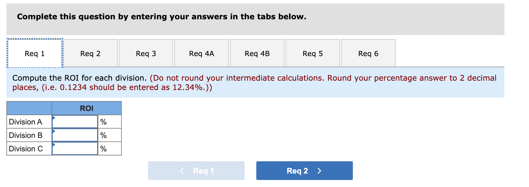 Investment, Residual Income (LO 10-4, 10-5] Wescott Company has three divisions: A,