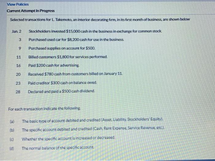  View Policies Current Attempt in Progress Selected transactions for L Takemoto,