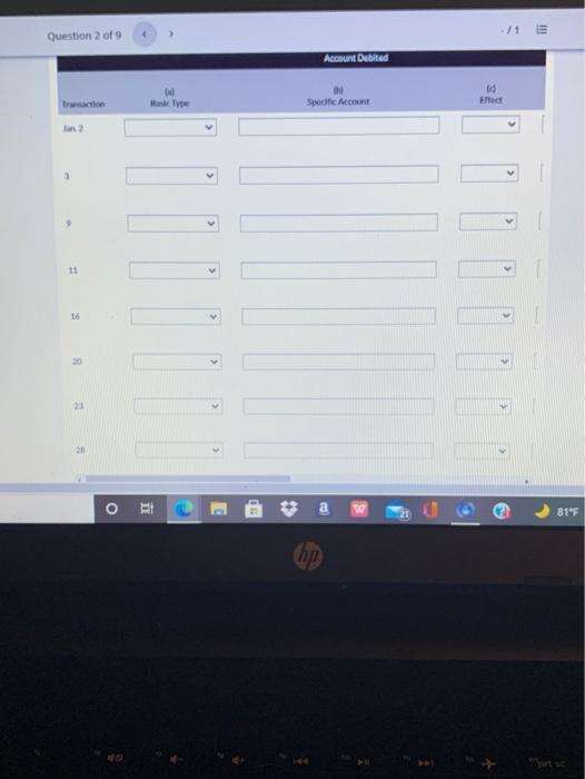 an interior decorating firm, in its first month of business, are shown