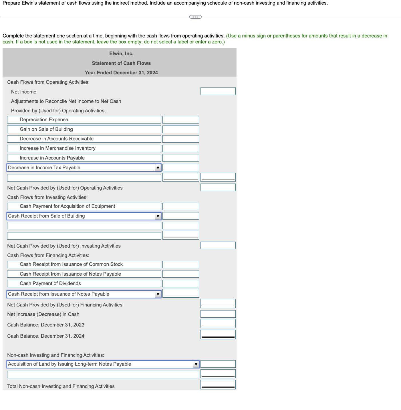A Decrease in Incom Net Cash Provided Cash Flows from I Cash