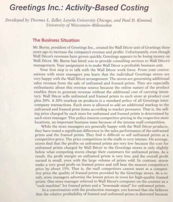  Depending on the information given Identify two reasons why an activity-based