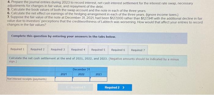 by issuing a three-year, 8% note, payable on December 31 2023. Labtech