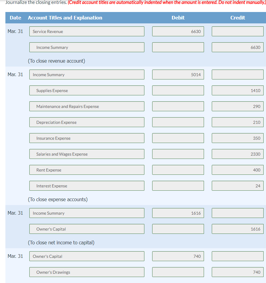 the company) Mar. 1 Cash 4800 Notes Payable 4800 (To record notes