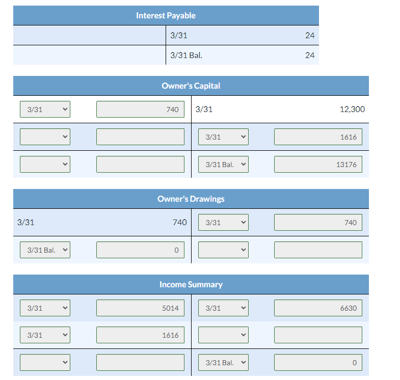 Cash 2100 Mar. 6 Supplies 1640 Accounts Payable 1640 Mar. 14 Accounts