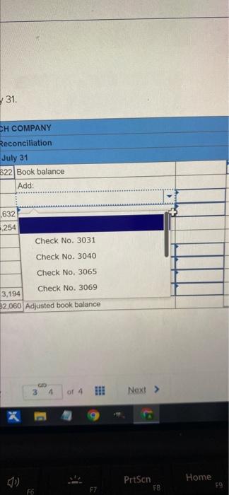 following information is available to reconcile Branch Company's book balance of cash