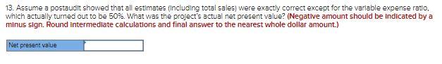 The project would provide net operating Income in each of five years