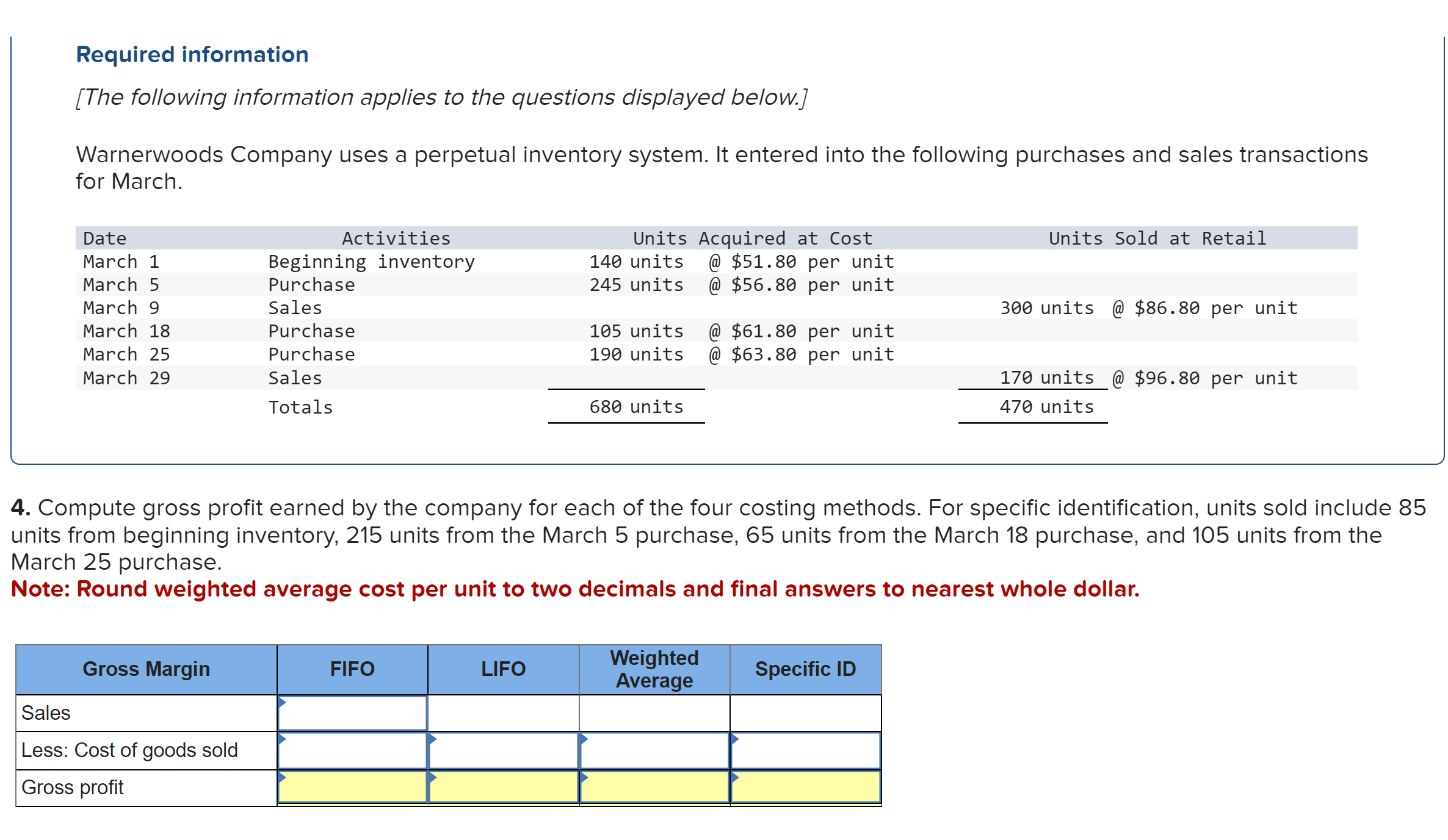  please help Required information [The following information applies to the questions