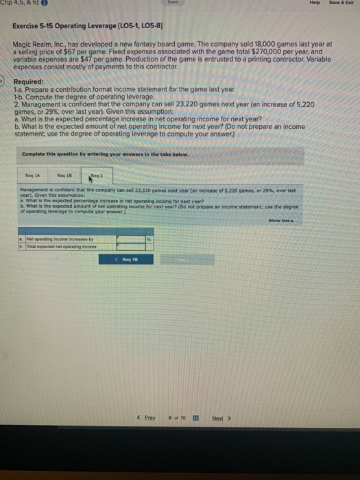 last year at a selling price of $67 per game. Fixed expenses