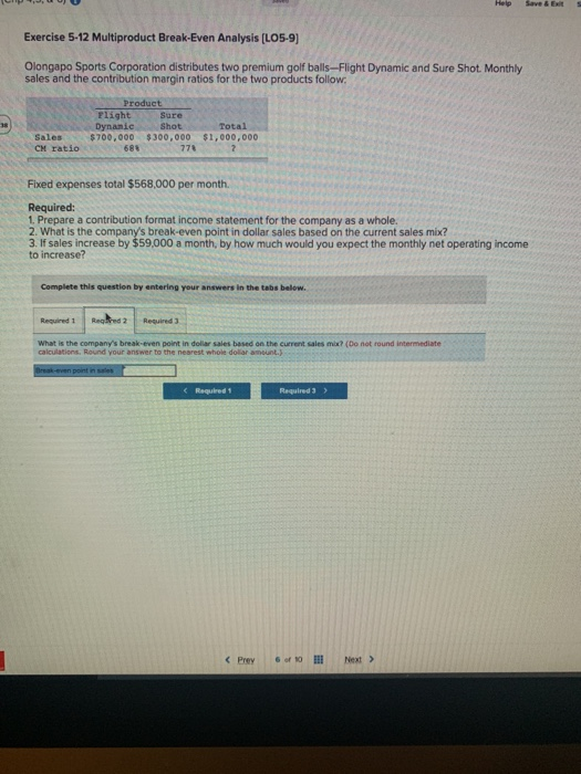 Analysis (LO5-9) Olongapo Sports Corporation distributes two premium golf balls--Flight Dynamic and