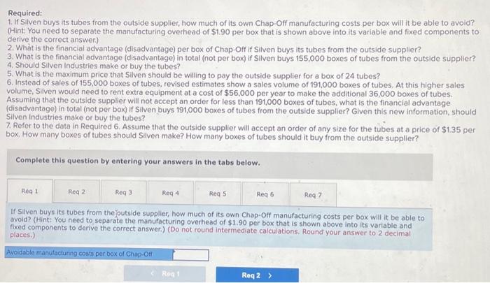 2, Req 3, Req 5, Req 6, and Req 7 using the