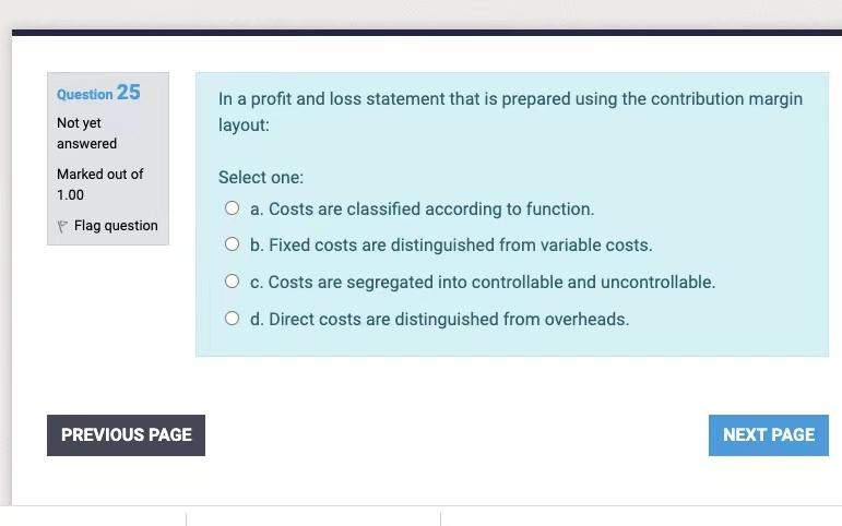 In a profit and loss statement that is prepared using the