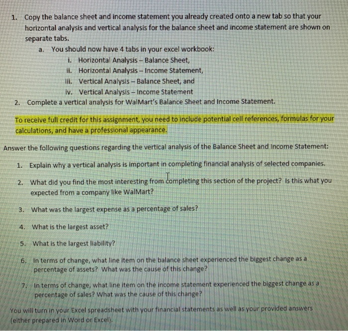Small Vertical Analysis project please help! Horizontal Analysis Balance Sheet- https://imgur.com/a/zlI7ESg Horizontal