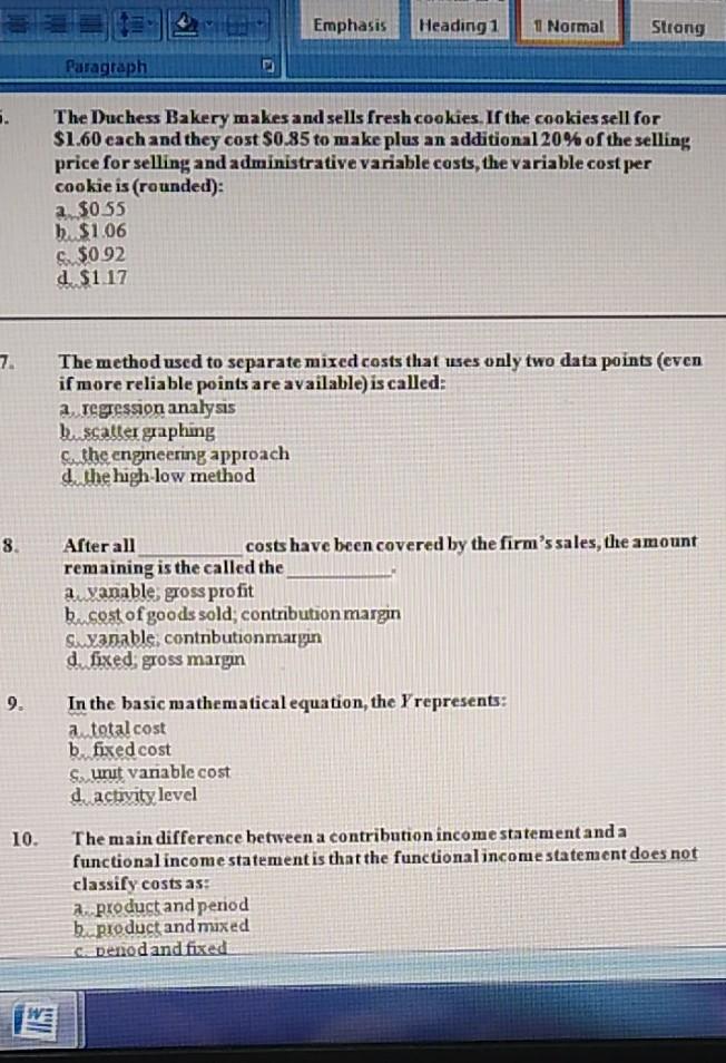 Emphasis Heading 1 11 Normal Strong Paragraph . The Duchess Bakery