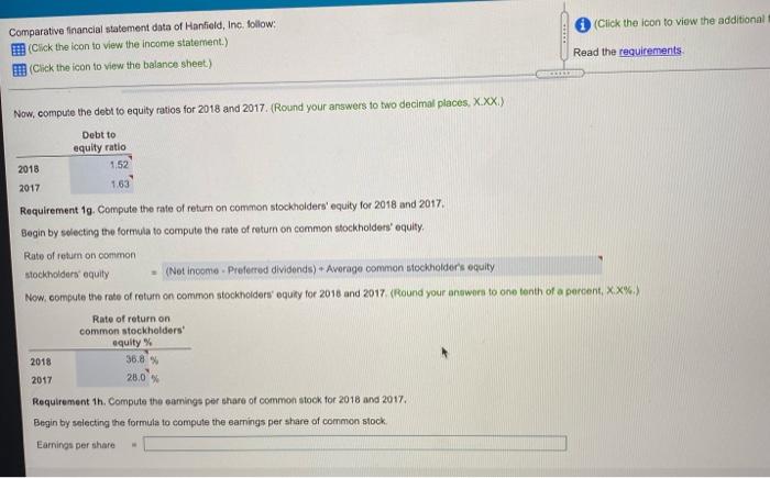  (Click the icon to view the additional Comparative financial statement data