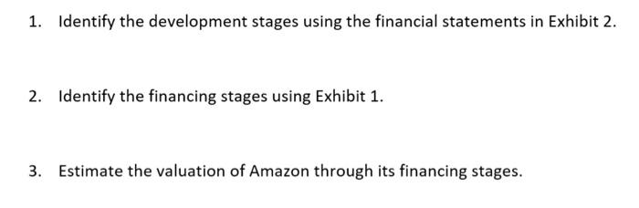  Exhibit 1 Exhibit 2 1. Identify the development stages using the