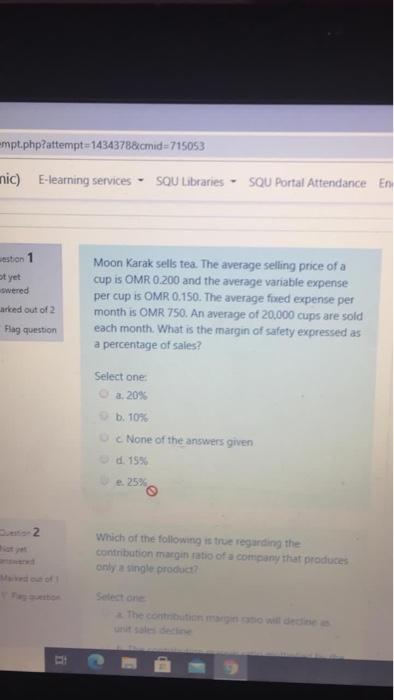  mpt.php?attempt=143437&cmid=715053 mic) E-learning services - SQU Libraries - SQU Portal Attendance