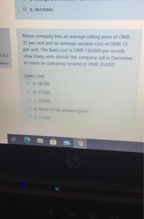 cups are sold each month. What is the margin of safety expressed