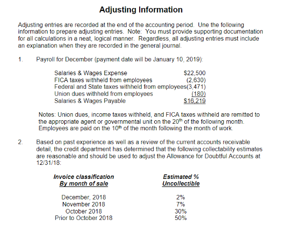 5,692 6,6087 GONE IN A FLASH UNADJUSTED TRIAL BALANCE 12/31/18 a/c #