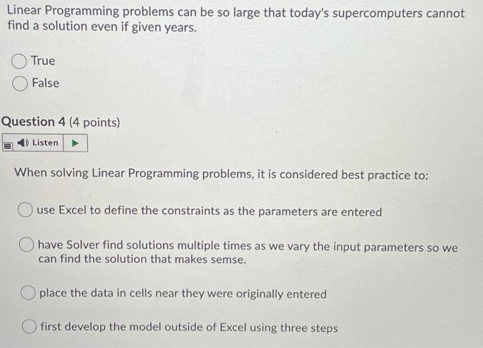  Linear Programming problems can be so large that today's supercomputers cannot