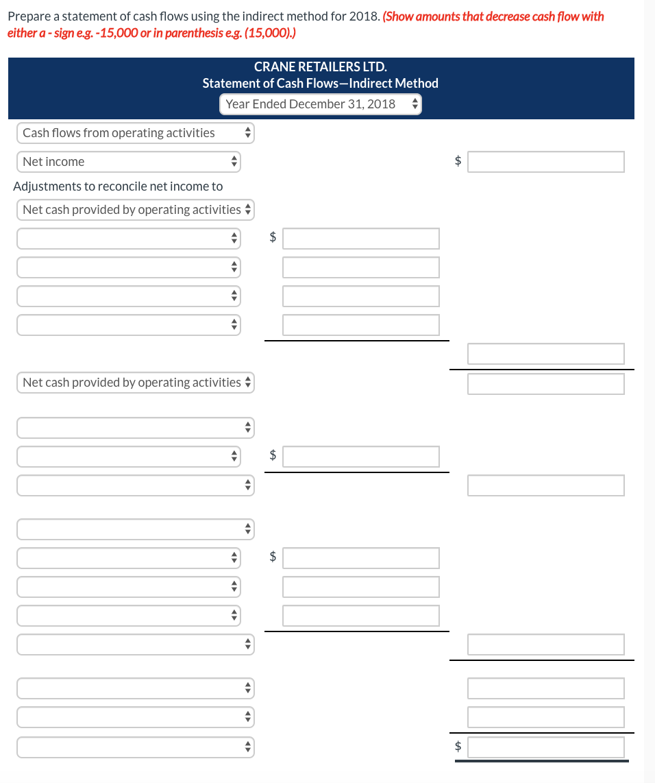 position for Crane Retailers Ltd. follows: CRANE RETAILERS LTD. Statement of Financial