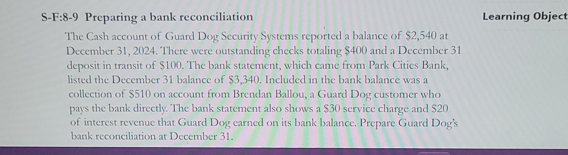 questions about the controls in bank accounts: Requirements 1. Which bank control