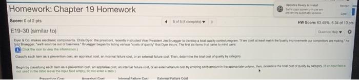  Liba Homework: Chapter 19 Homework Score: 0 of 2 pts 4