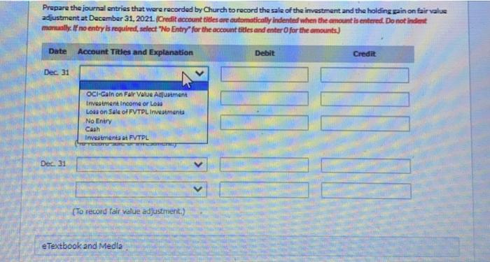 Progress The following was reported by Church Financial in its December 31,