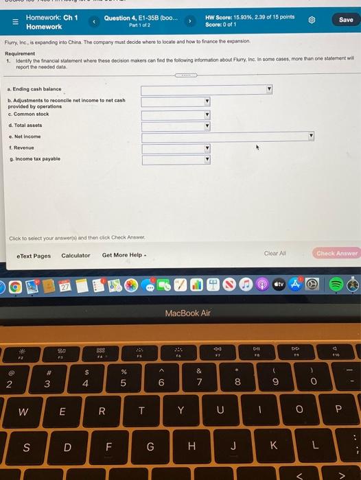  III Homework: Ch 1 Homework Question 4, E1-35B (boo... Part 1