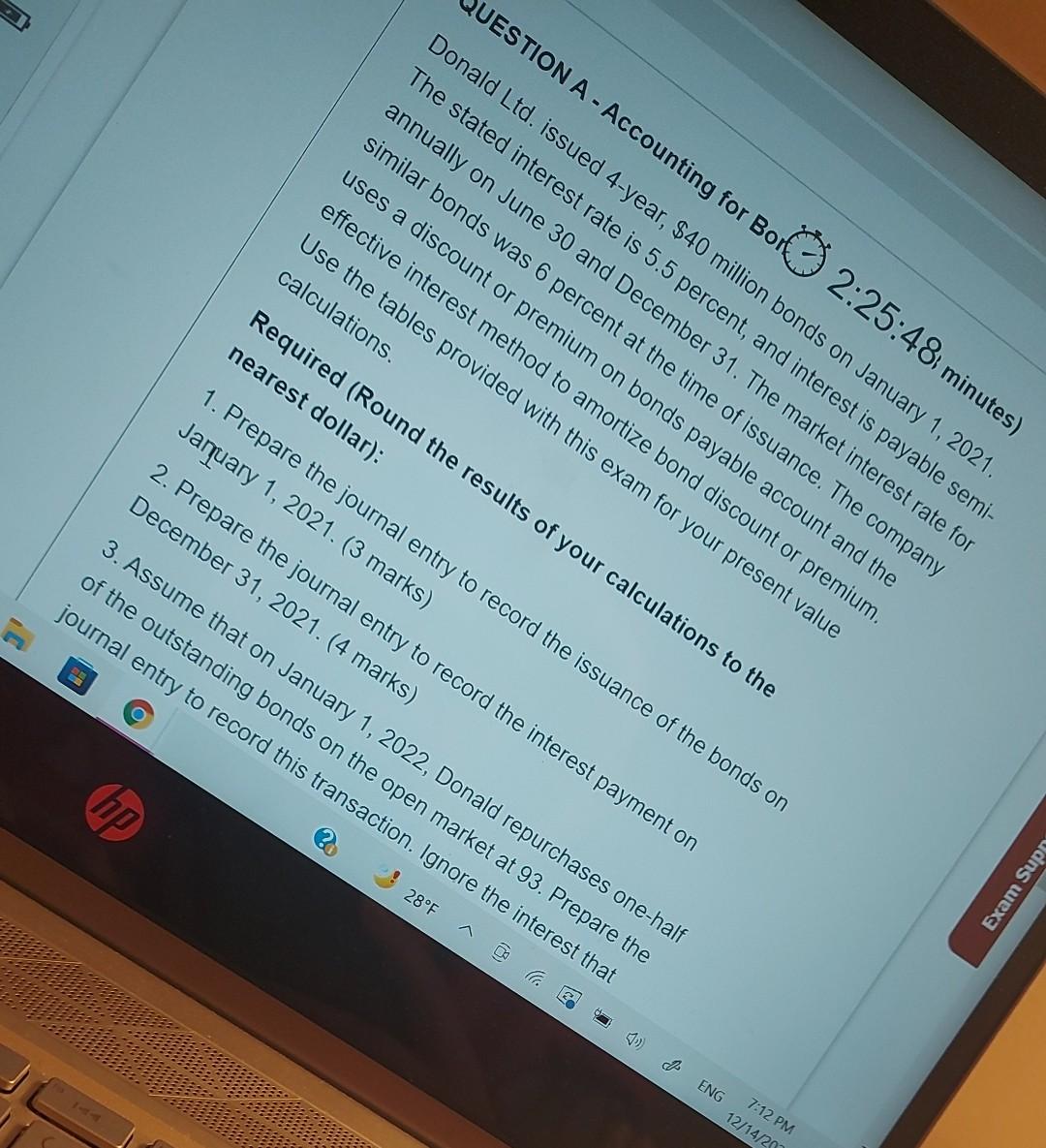 Please help and thank you QUESTION A- Accounting for Bor 2:25:48