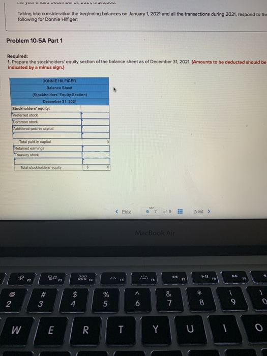 statement of stockholders' equity (L010-7) The following information applies to the questions