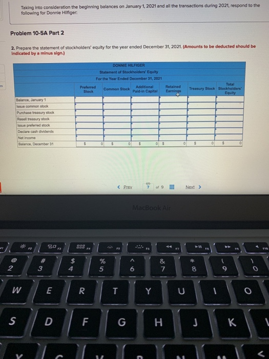 displayed below) Donnie Hilfiger has two classes of stock authorized: $1 par