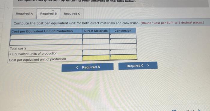 materials are added at the beginning of this process, and conversion costs