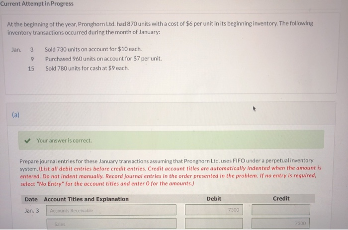  question b Current Attempt in Progress At the beginning of the