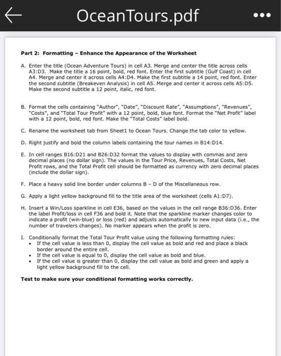 Merge and center the title across cells A3:03. Make the title a