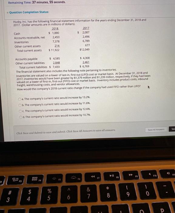 are in millions of dollars) 2018 2012 Cash $ 1,880 63,335 Accounts