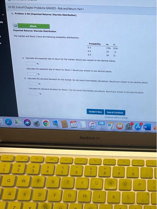  Ch 02:End-of-Chapter Problems GRADED - Risk and Return Part! 1. Problem