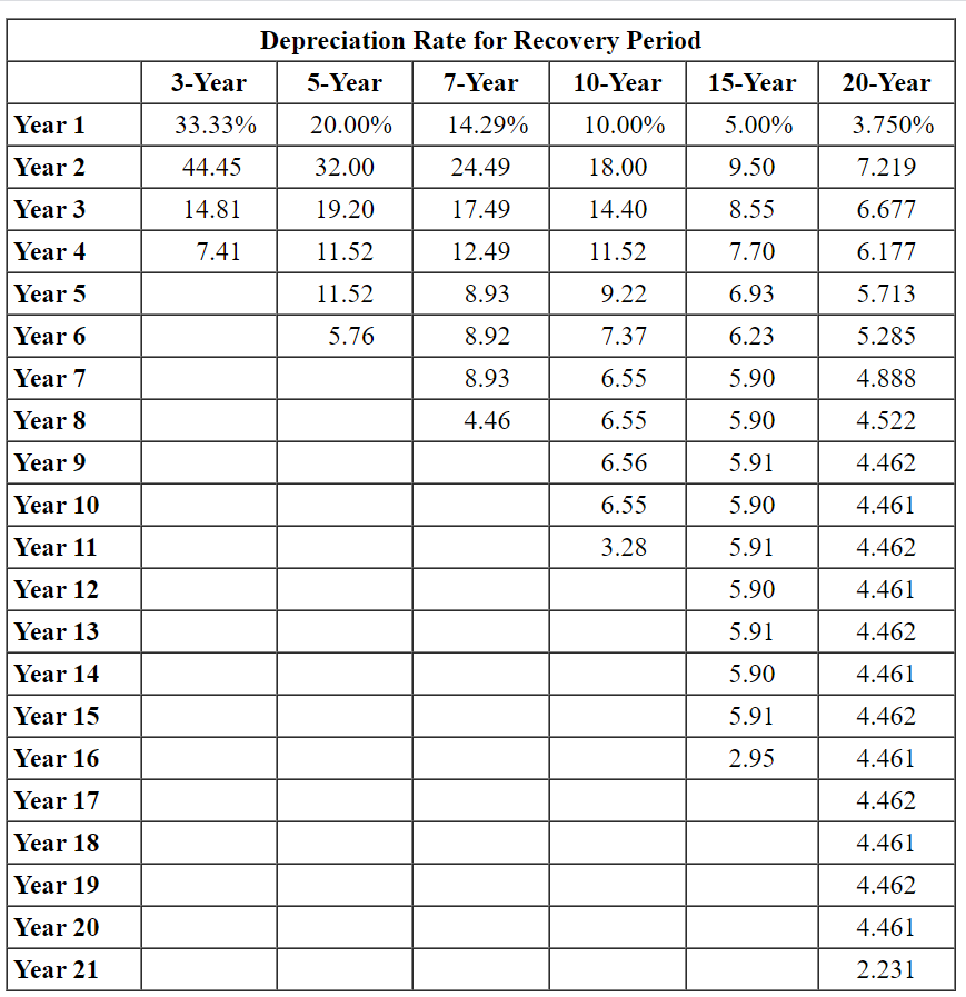 was the only business asset she purchased during the year, and her