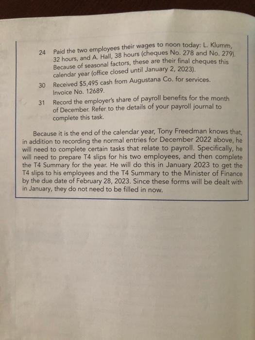 Decall the following details about the two employees hired in November CPP