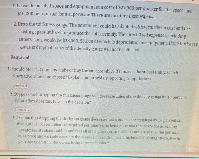 gauge. The segmented income statement for a typical quarter follows. Total Sales