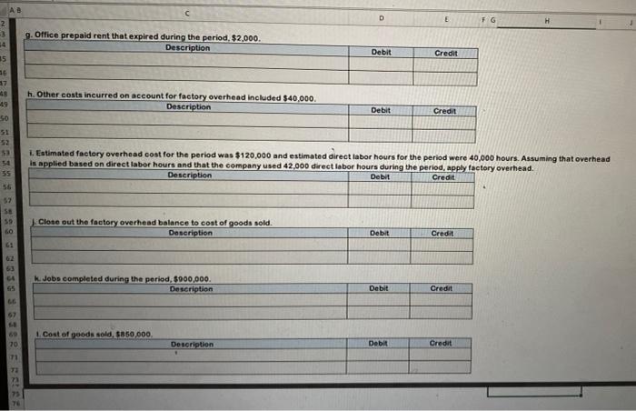 each of the transactions for the month below.journalize the necessary entry. The