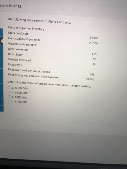 manufacturing overhead as a period cost. b. It is the most acceptable