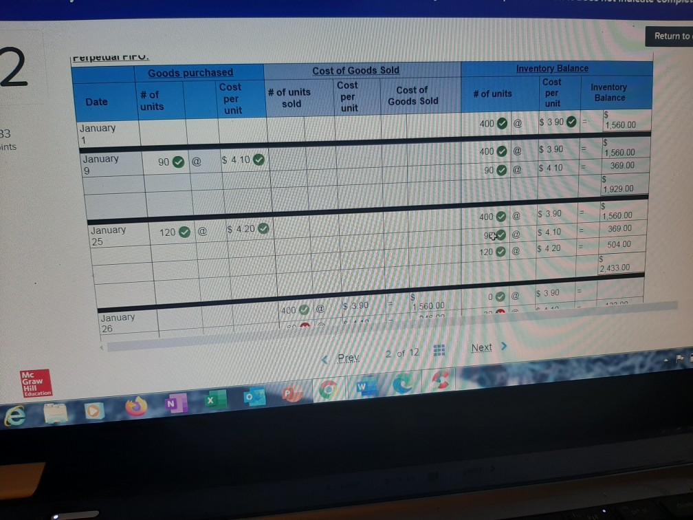 P1 A company reports the following beginning inventory and two purchases for