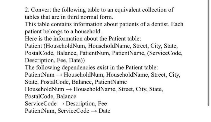of putting a relation straight into Boyce-Codd Normal Form (BCNF). 2. Convert