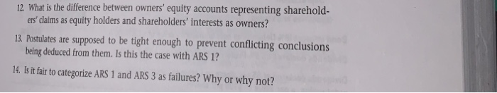  12. What is the difference between owners' equity accounts representing sharehold-