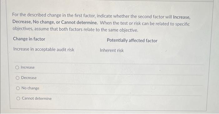 test or risk can be related to specific objectives, assume that both