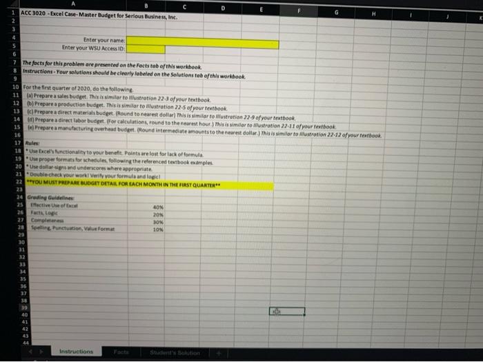*PLEASE HELP ASAP* For your excel project, you will be creating a
