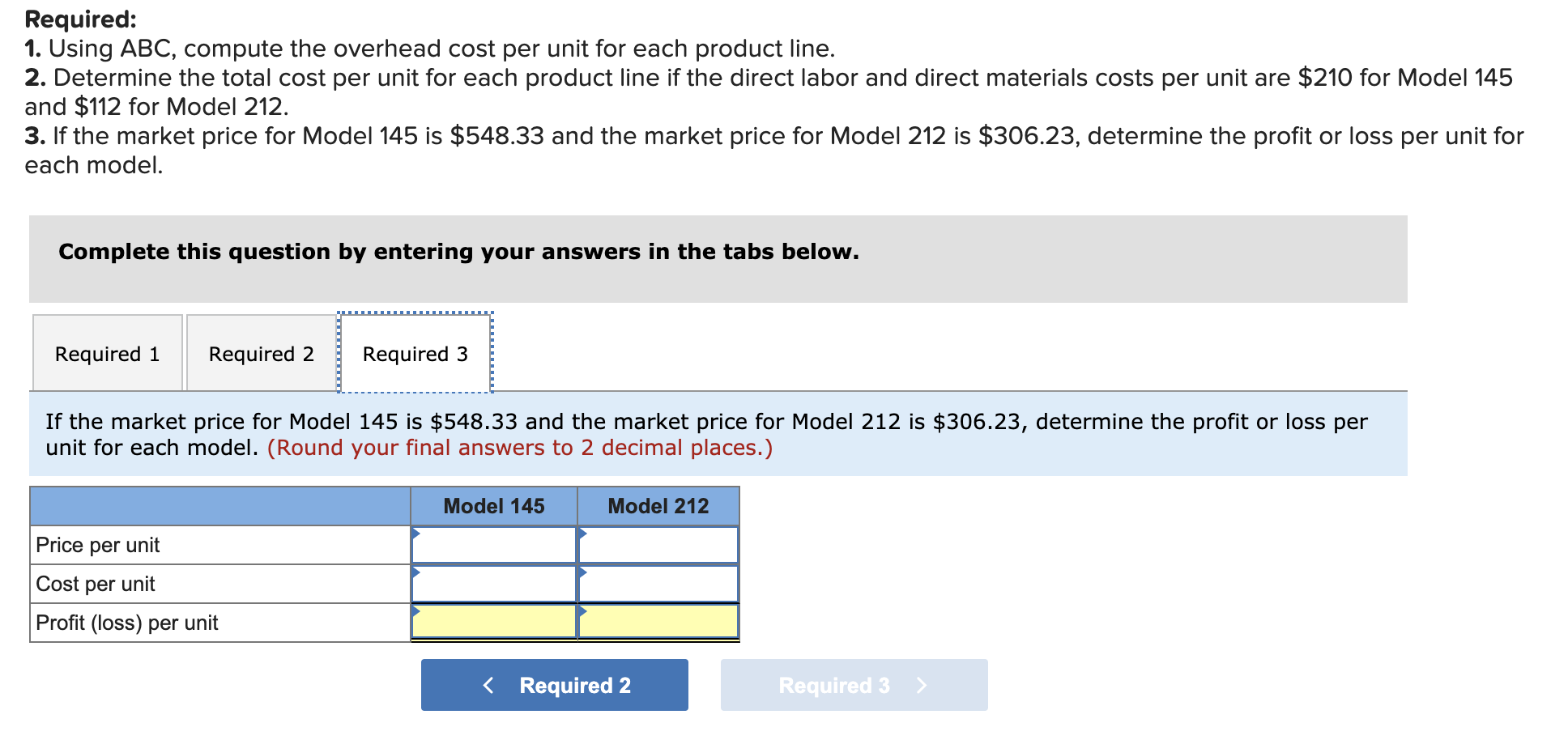housing assembly in its finishing department. The activities, costs, and drivers associated