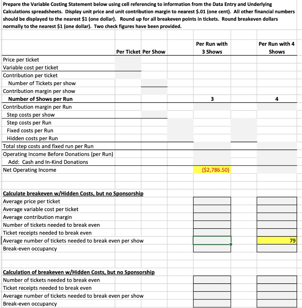 boxes below. To facilitate your calculations and analysis, reorganize the data into